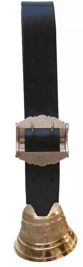 Cloche suisse avec collier en cuir - diff. tailles Cloche suisse avec collier en cuir - diff. tailles