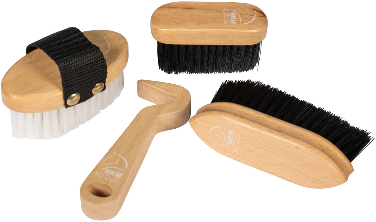 HKM Set de pansage en bois - Hobby Horsing - HKM Set de pansage en bois - Hobby Horsing -