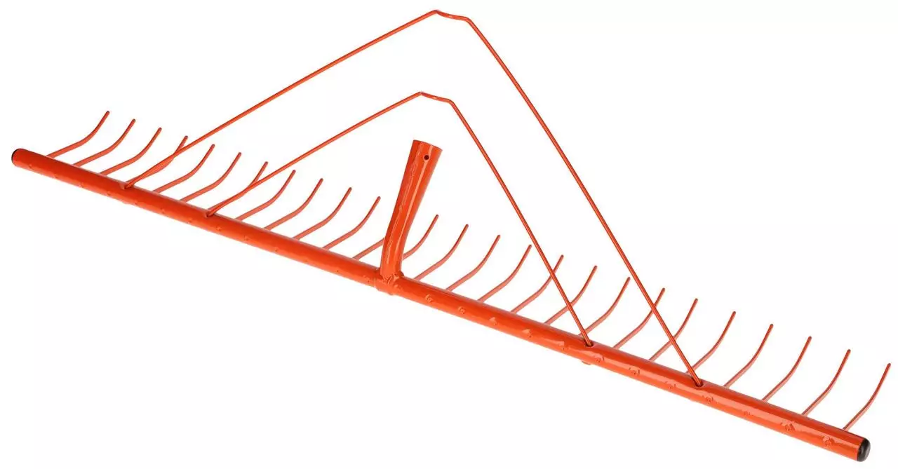 Kerbl Râteau à foin métallique sans manche, 26 dents