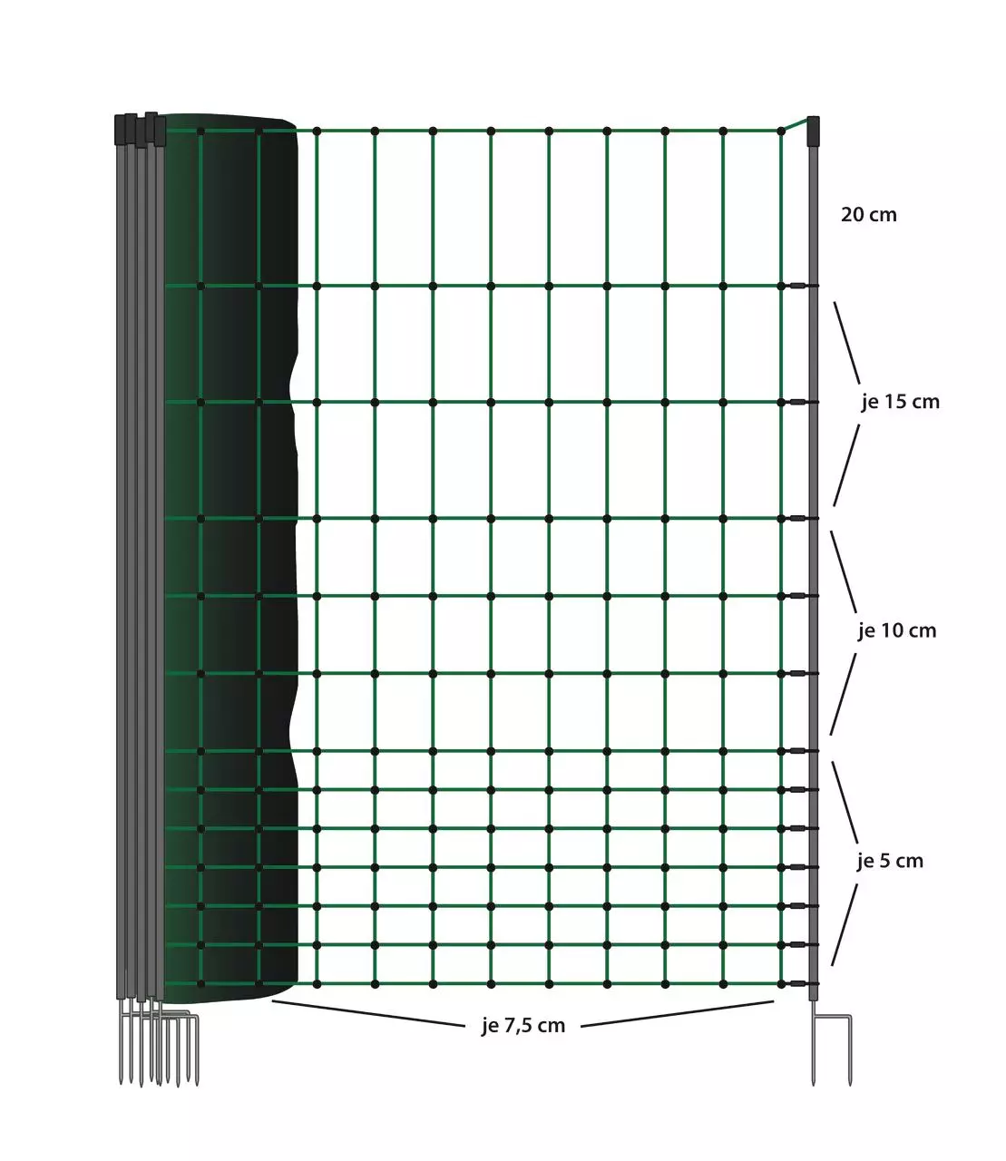 WAHL-FENCE Filet pour volailles, 110 cm/50 m, pointe double