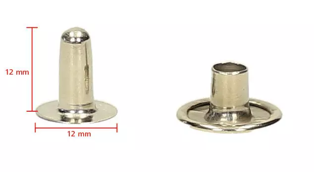 Rivets tubulaires moyens, 12 mm, 20 pièces Rivets tubulaires moyens, 12 mm, 20 pièces