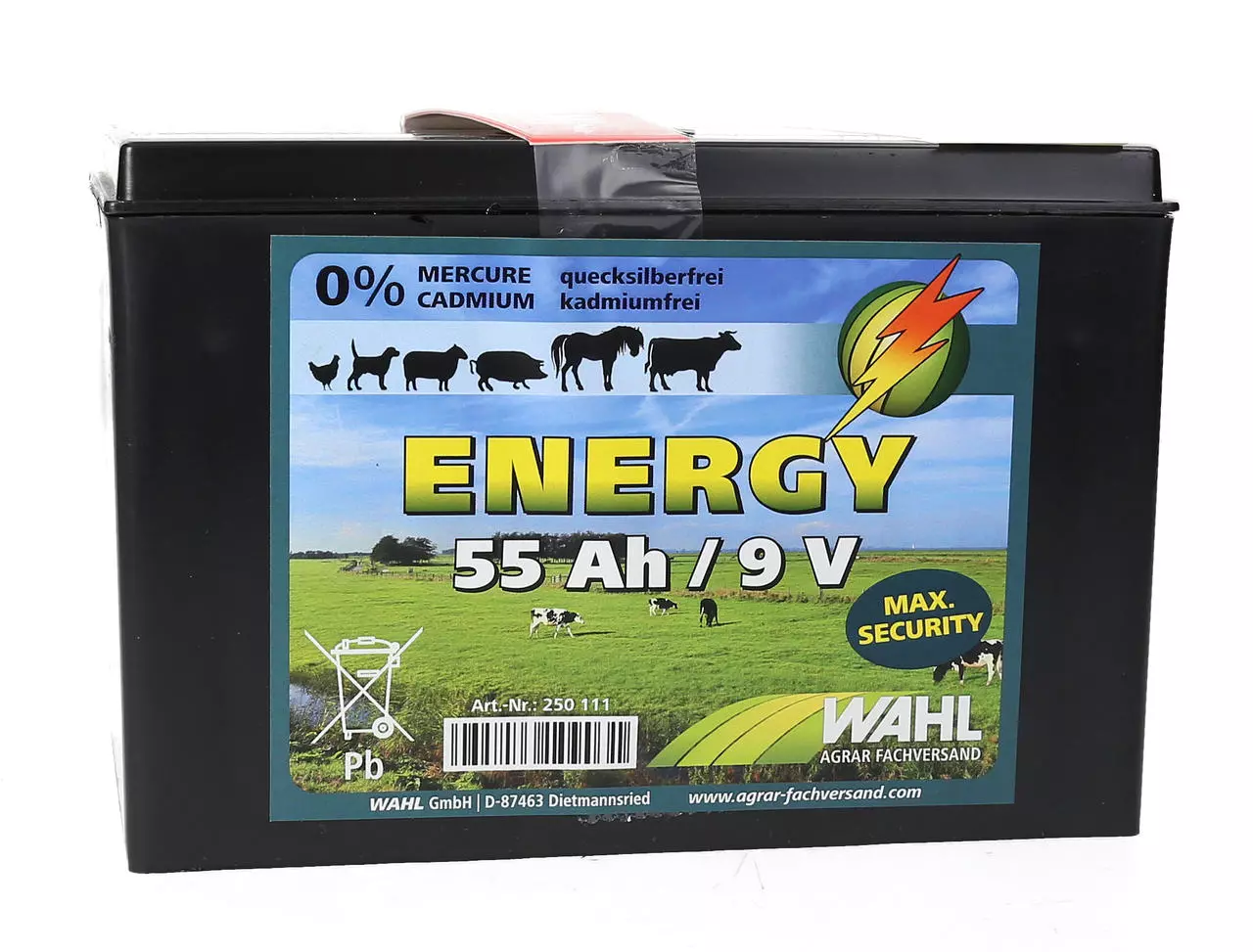 WAHL-FENCE Batterie pour clôture électrique 9 V - 55Ah WAHL-FENCE Batterie pour clôture électrique 9 V - 55Ah