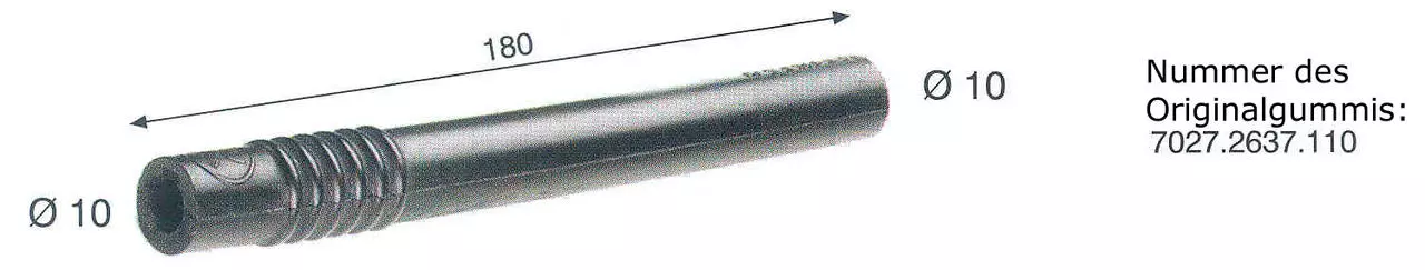 Tuyau à lait en caoutchouc, 180mm x 10/10/4mm Tuyau à lait en caoutchouc, 180mm x 10/10/4mm
