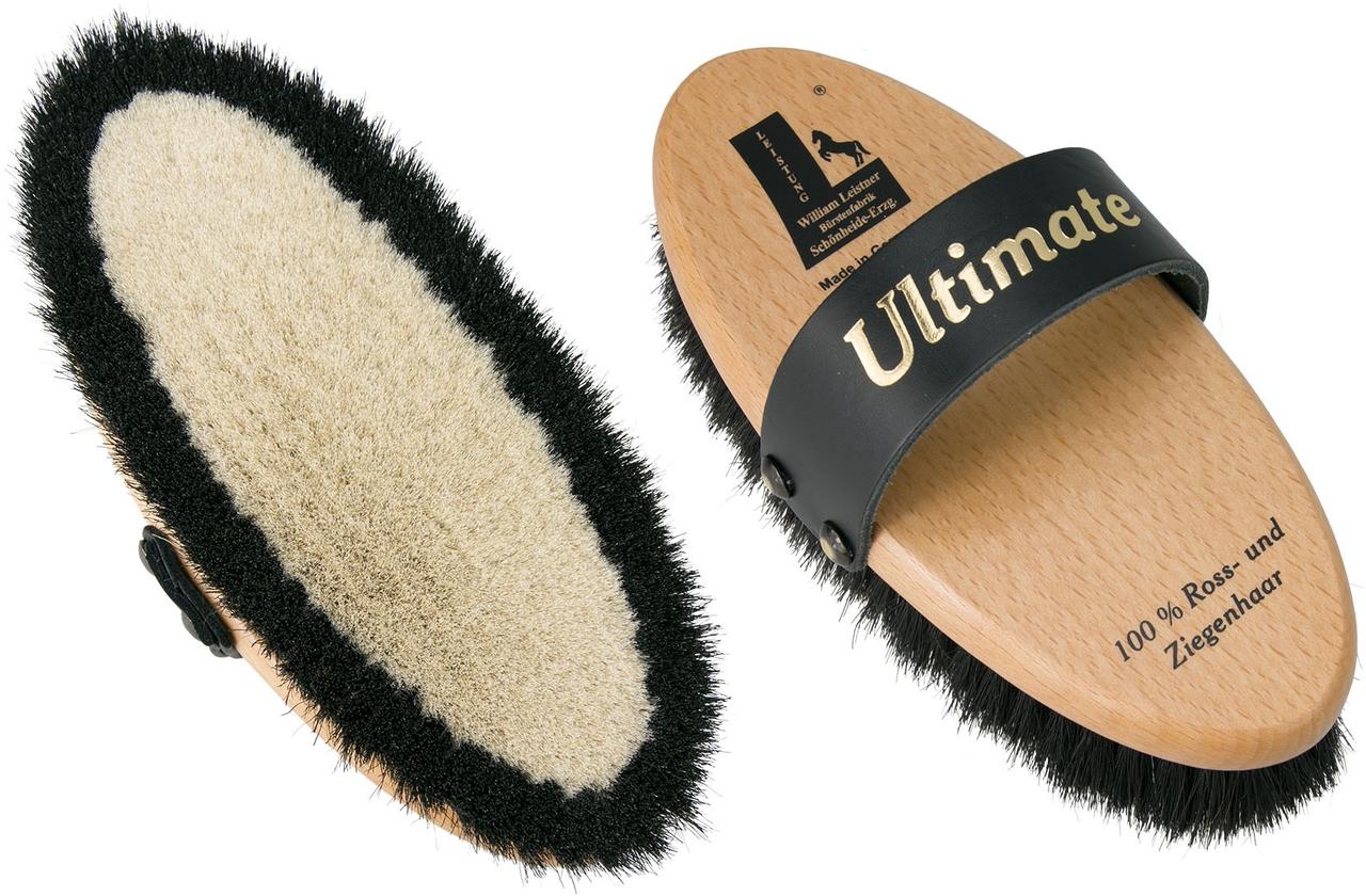 Leistner Brosse de pansage Ultimate 190 x 85 mm avec cuir