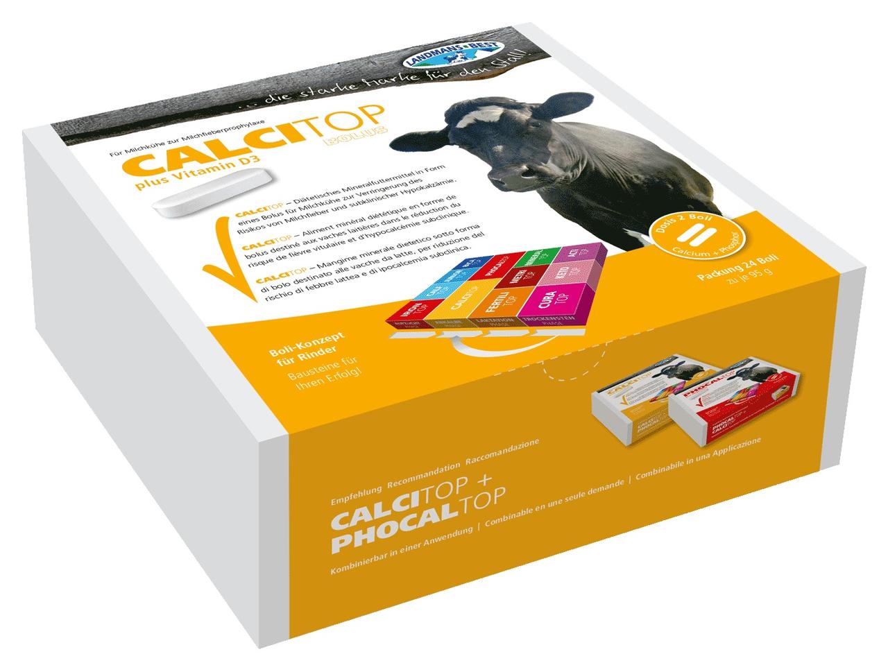 Calcitop Landmans Best Bolus de calcium CALCITOP » Contnu: 24 Bolus à 95 g