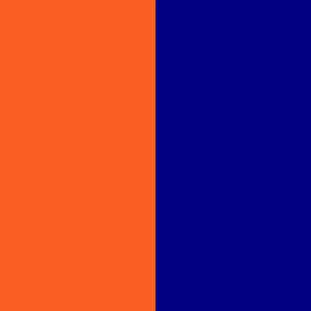 orange fluo/bleu marine