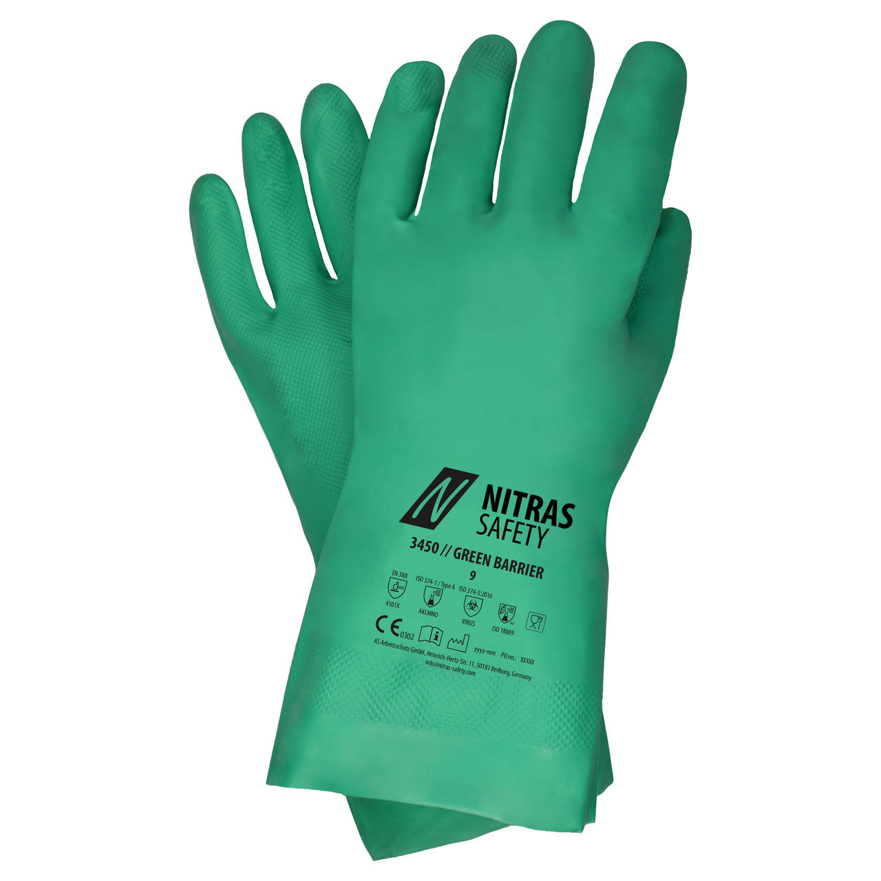Nitras Gant en vinyle - Green Barrier EN 388