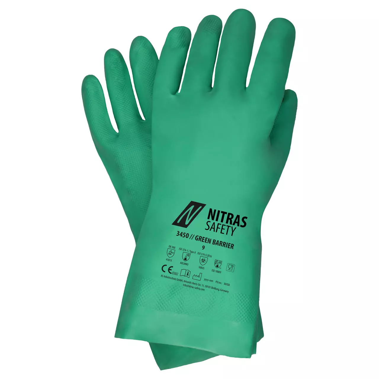 Nitras Gant en vinyle - Green Barrier EN 388