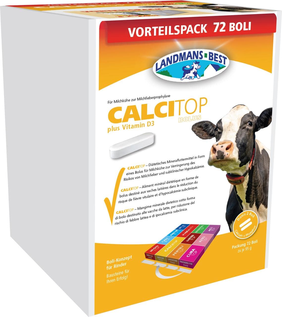 Landmans Best Bolus de calcium CALCITOP » Contnu: 72 Bolus à 95 g