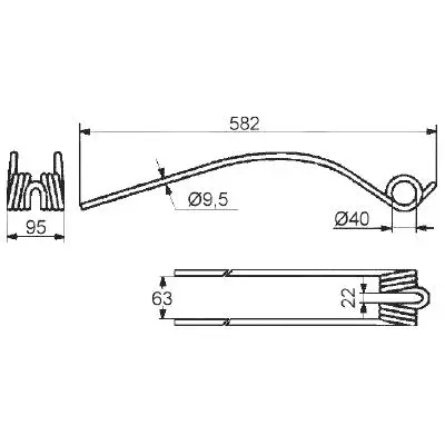 Dent d'andaineur FELLA TS 425, TS 455DN