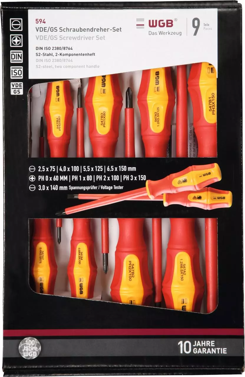WGB Set de tournevis VDE - 9 pièces