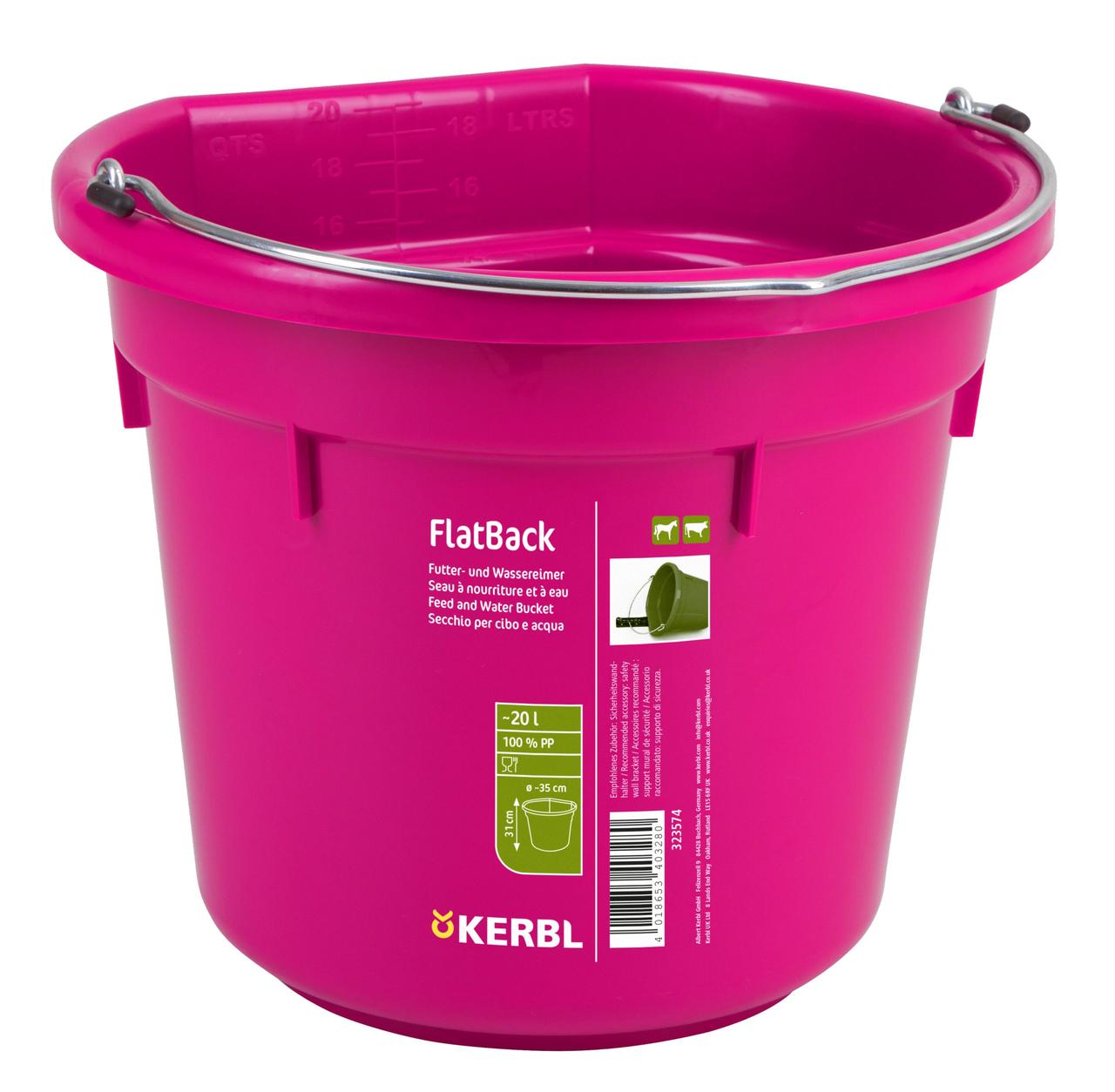 Kerbl Seau à eau et à alimentation FlatBack 20 L