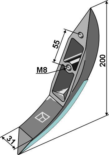 Patin pour rampe d'épandage de lisier avec revêtement