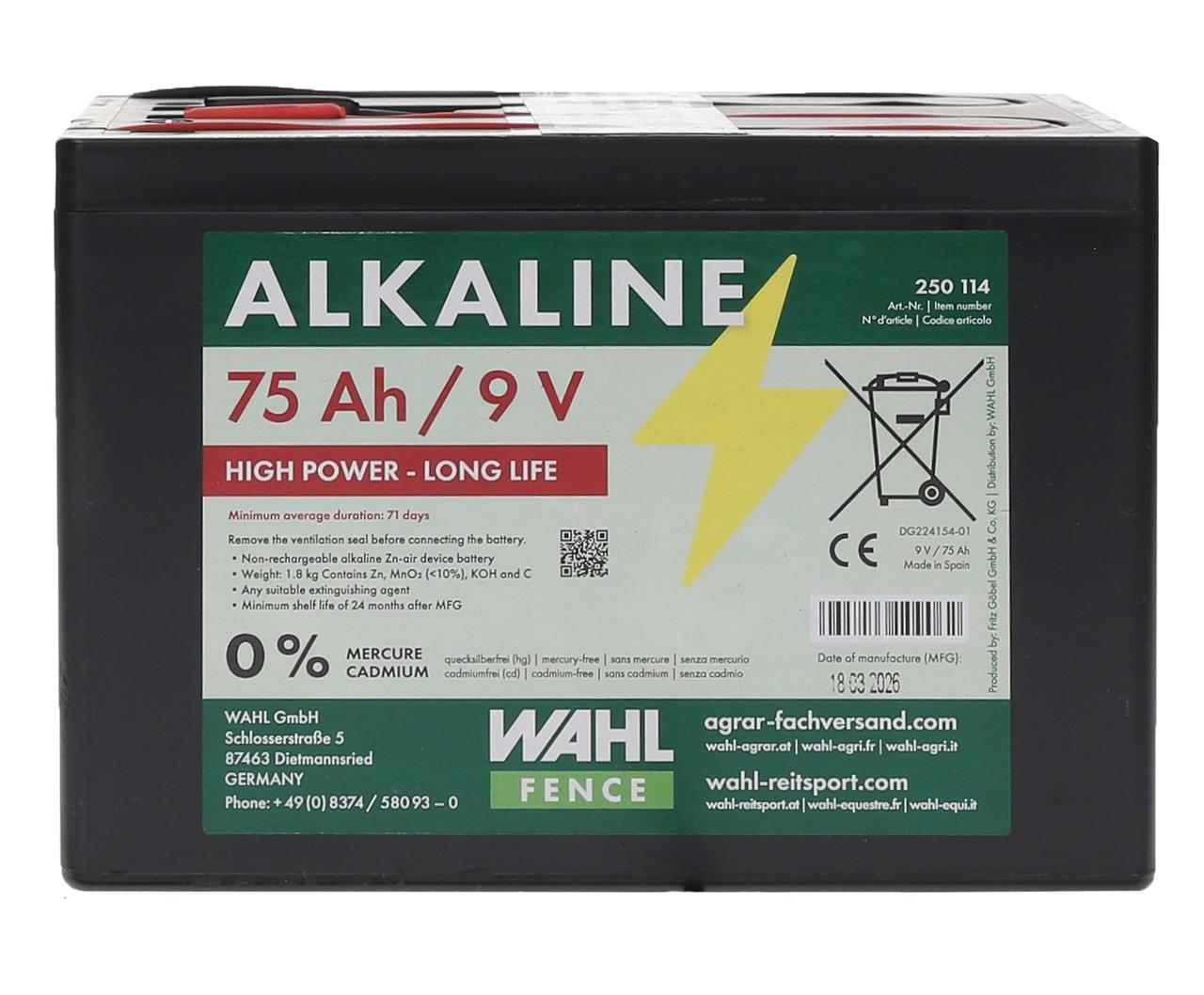 WAHL-FENCE Batterie pour clôture électrique 9 V - 130Ah WAHL-FENCE Batterie pour clôture électrique 9 V - 130Ah