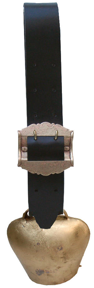 Cloche à bouche de grenouille avec collier en cuir - diff. tailles