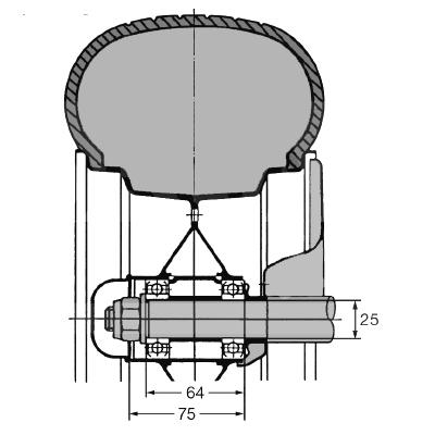 Roue complète 16x6.50-8 6PR