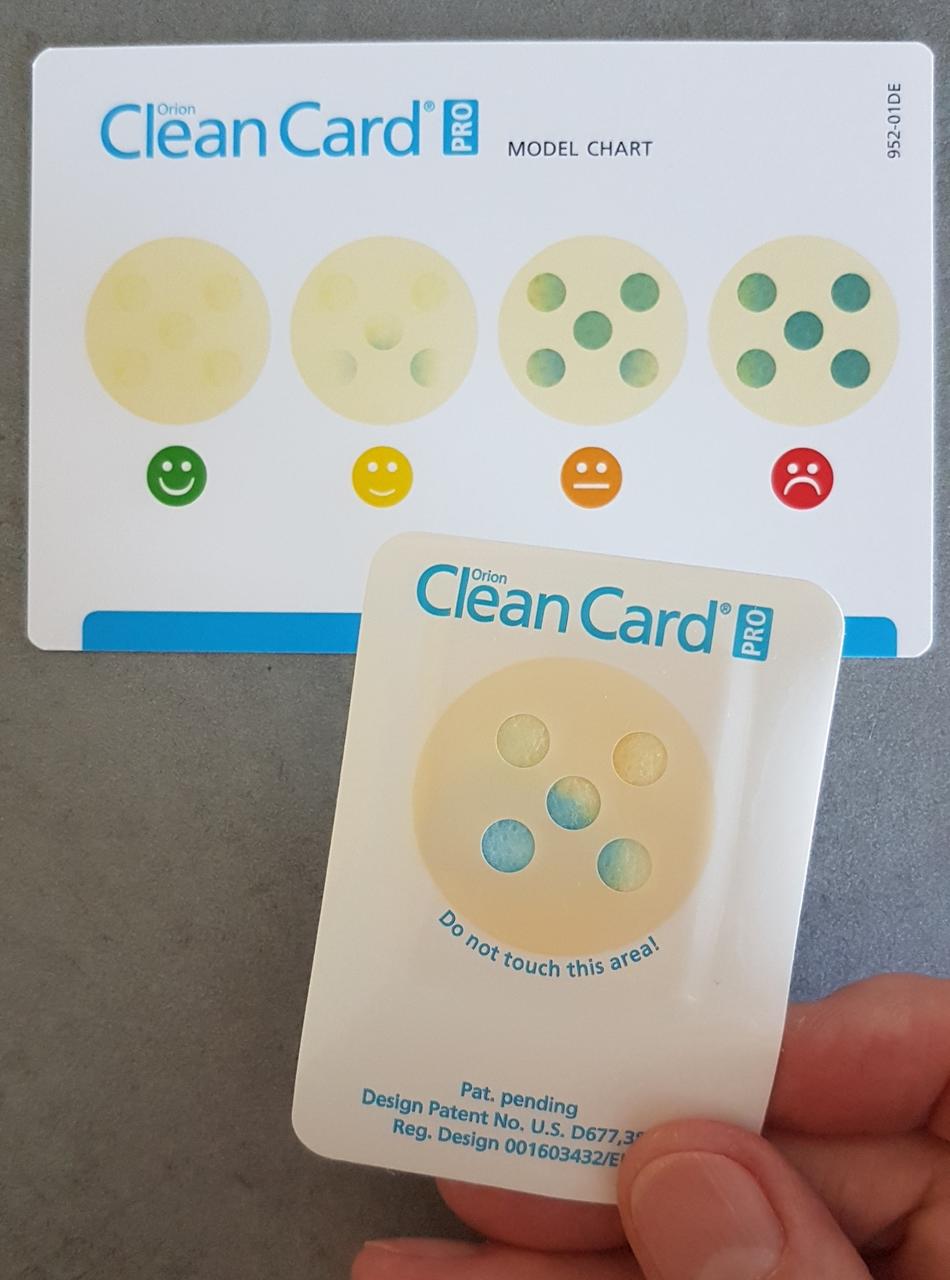 Clean Card® Pro Pack – Test-Protokoll Orion Clean Card® PRO – LMTYW